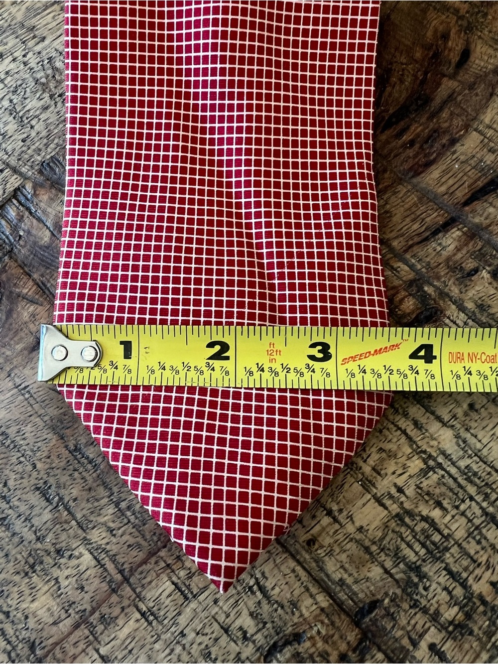 Guy Laroche Red Grid Silk Tie - Picture 2 of 4